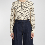 Frame Silk polka-dot fleet blouse