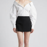 Slashed poplin shirt