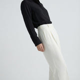 Double-pleat wool trousers