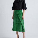 Bottega Veneta Suede leather midi skirt