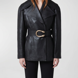Gucci Leather blazer with dionysus belt