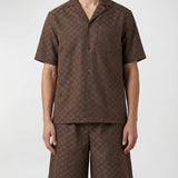 Gucci GG canvas linen-blend bowling shirt
