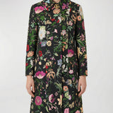 Floral silk brocade coat