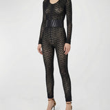 Stretch lace catsuit