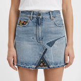 Short denim skirt
