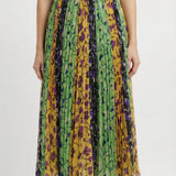 Supremes tricolor pleated mid-length skirt