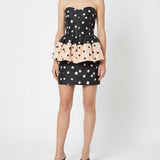 Fendi Falena Dots taffeta bustier mini dress