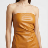 Laya leather bustier top