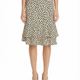 Polka-dot ruffled mini skirt