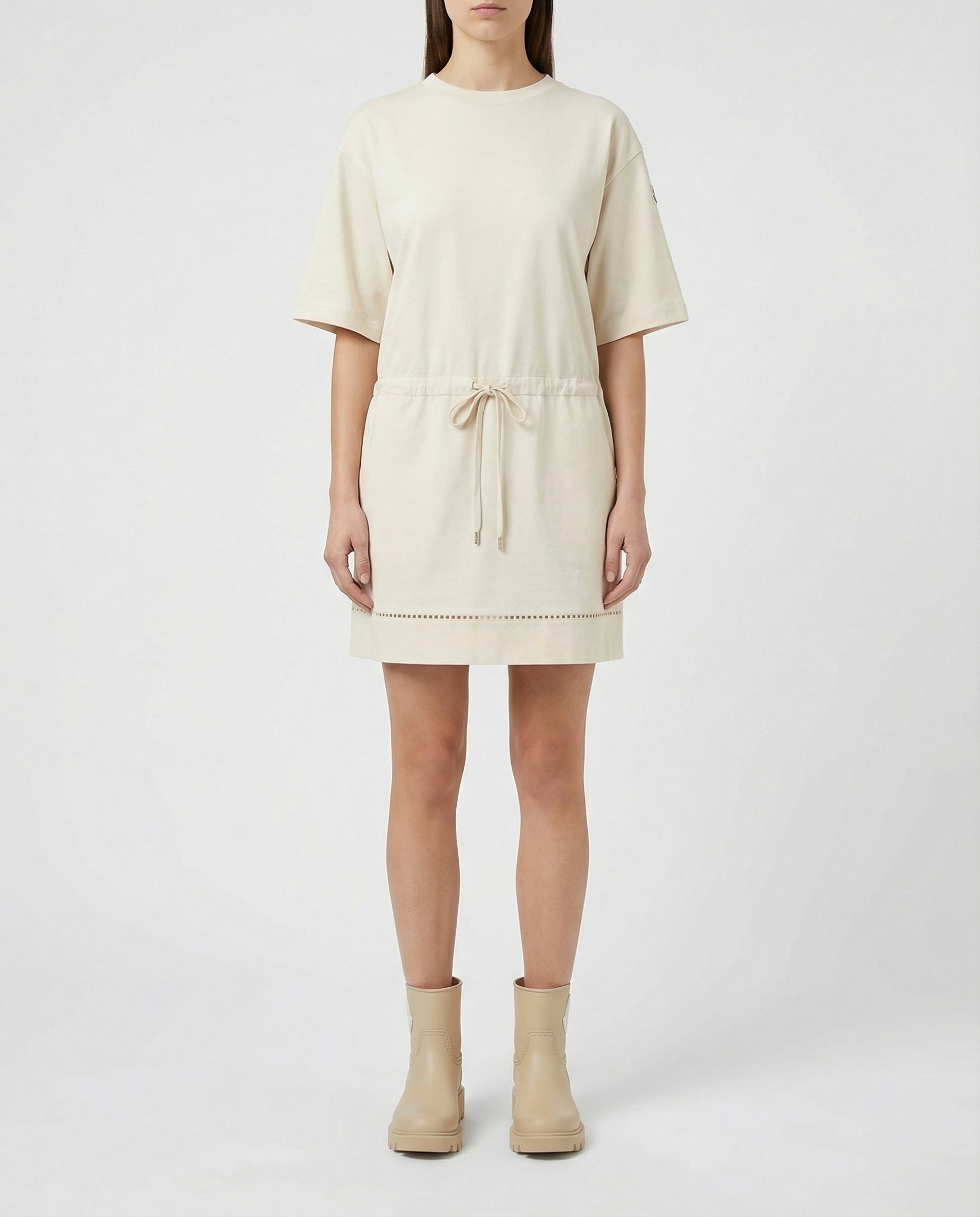 moncler t shirt dress Moncler Cotton Blend Mini T-Shirt Dress - White