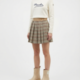 Checked pleated mini skirt