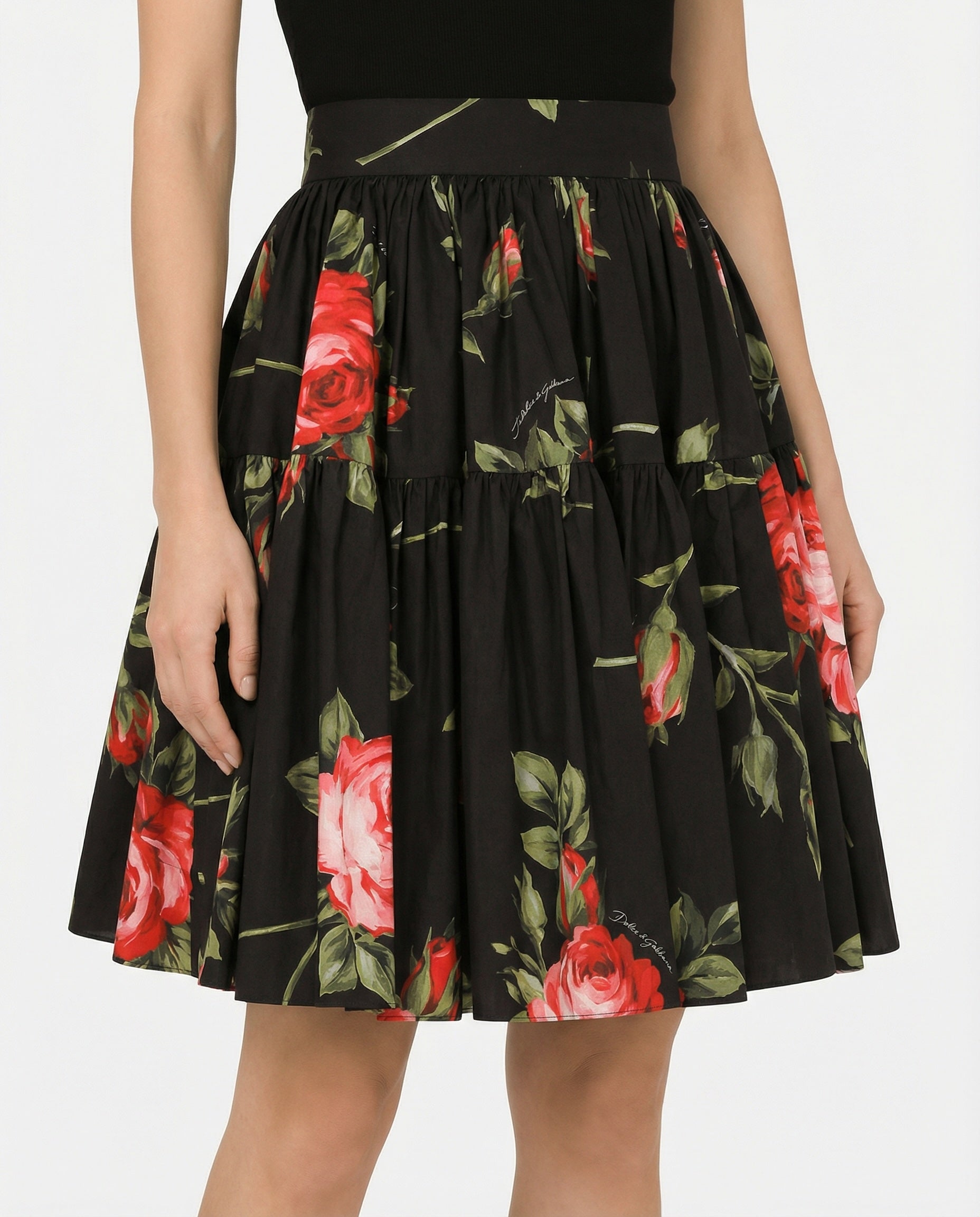DOLCE & GABBANA Dolce & Gabbana Rose bouquet print mini skirt