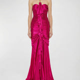 Balmain Draped bustier long dress