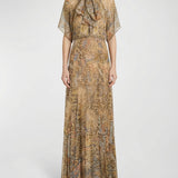 Paisley print silk mini dress