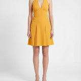 Halter silk crepe de chine mini dress