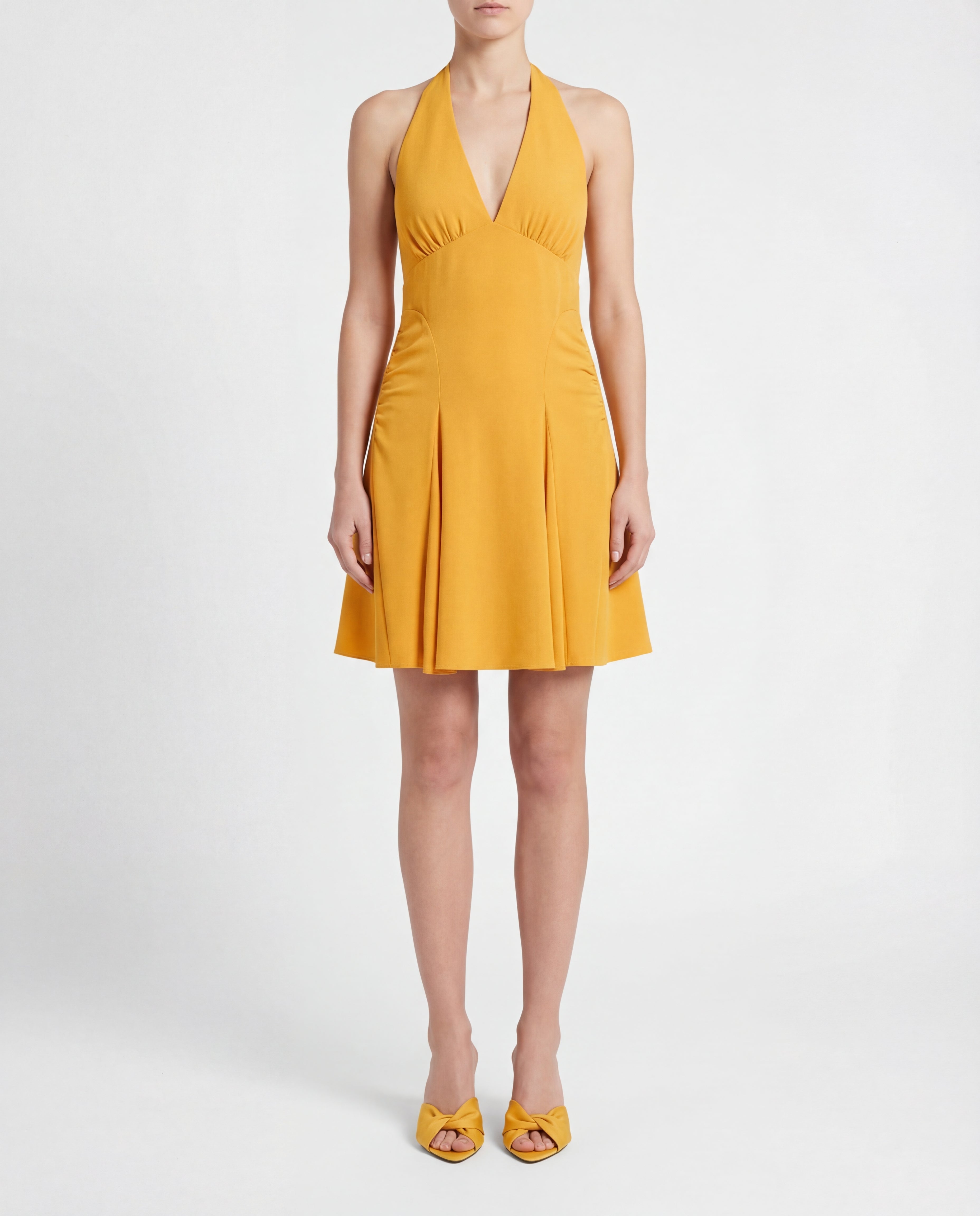 Saint Laurent Halter silk crepe de chine mini dress Luisa World Saint Laurent Halter silk crepe de chine mini dress Luisa World