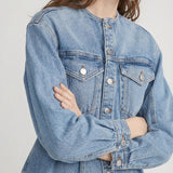 Nipped collarless jacket