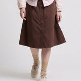 Moncler Belted cotton knee-length skirt