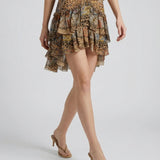Etro Printed ruffled mini skirt