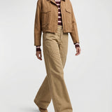 Cotton wide-leg trousers