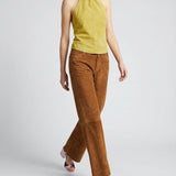 Stouls Lilou cropped suede wide-leg trousers