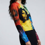 Versace Printed silk-knit cardigan