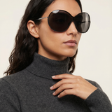 Alaïa Mask large round-frame metal sunglasses