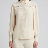 Valentino Garavani Embroidered silk shirt
