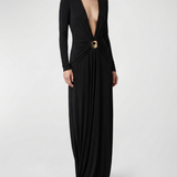 Christopher Esber Bezel quartz ruched long sleeve dress