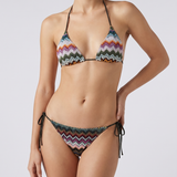Missoni Pixel effect zigzag pattern triangle bikini set