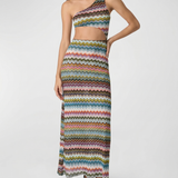 Missoni One-shoulder zigzag cover-up dress