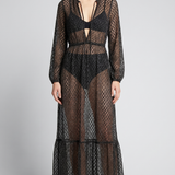 Spiderweb motif flounce cover-up dress