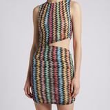 Missoni Ζigzag lamé cut-out mini dress