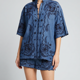 Zimmermann Aster embroidered denim shirt