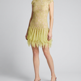 Valentino Garavani Lace flounced mini dress