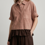 Loewe Paula's Ibiza Short sleeve Suede goatskin shirt