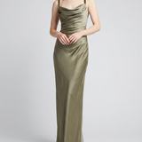 Balmain Embellished shoulder silk maxi dress