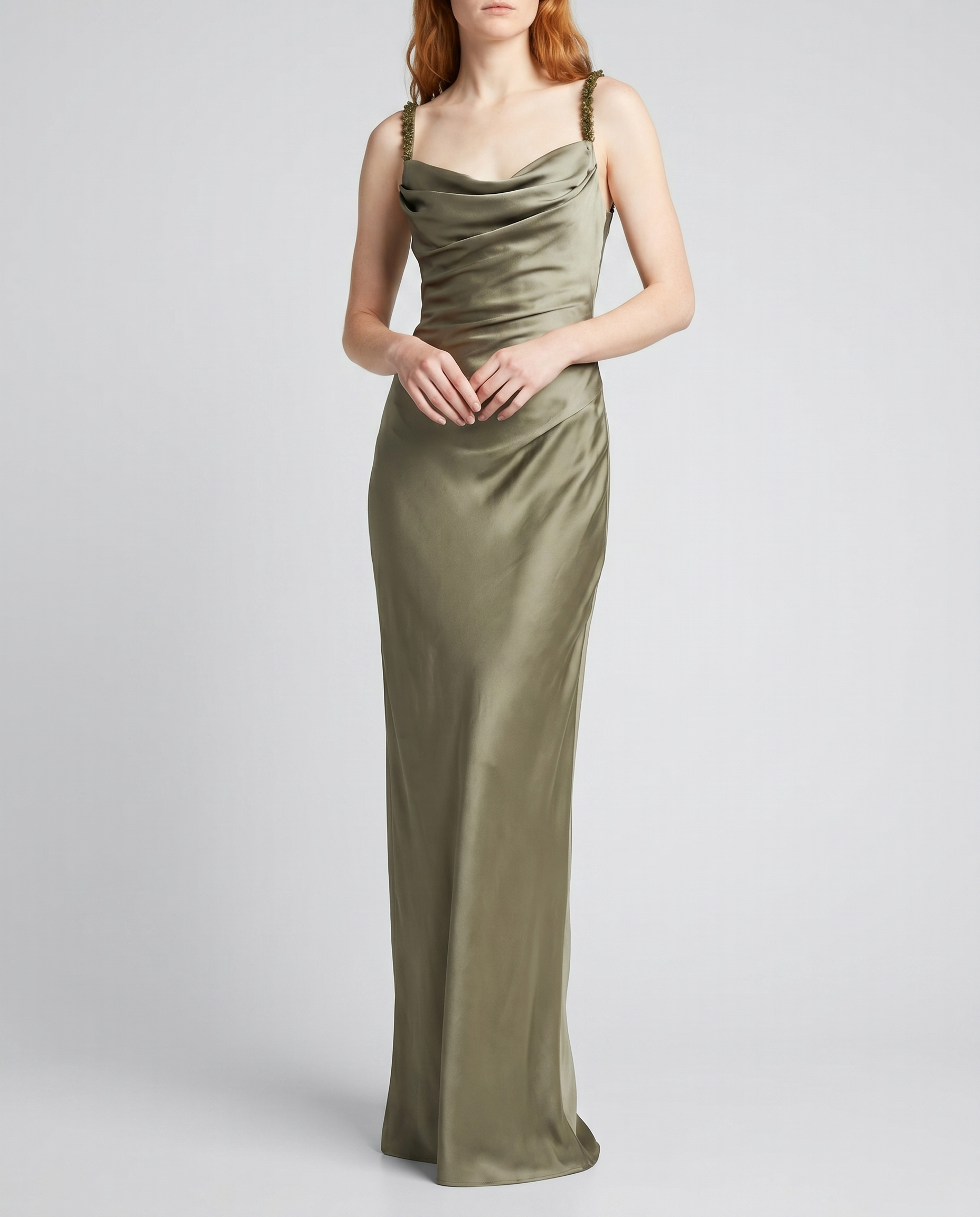 Balmain Embellished shoulder silk maxi dress – Luisa World
