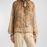 Etro Silk chiffon blouse with scarf detail
