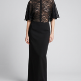 David Koma Lace cape sleeve bodysuit