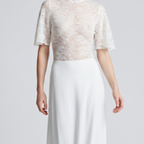 Lace cape sleeve bodysuit