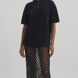 The Frankie Shop Nelaya leather macramé skirt