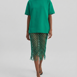 The Frankie Shop Nelaya leather macramé skirt