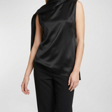 Bottega Veneta Draped sleeveless silk top