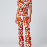 Dolce & Gabbana Majolica print silk trousers