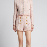 Balmain Frayed tweed button shorts