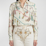 Versace Printed silk twill shirt