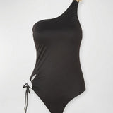 Moeva Esterelle one-shoulder satin swimsuit