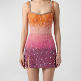 Clio Peppiatt Sunset gradient mini dress