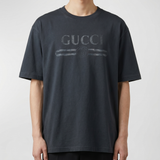 Gucci Logo cotton t-shirt with devoré detail